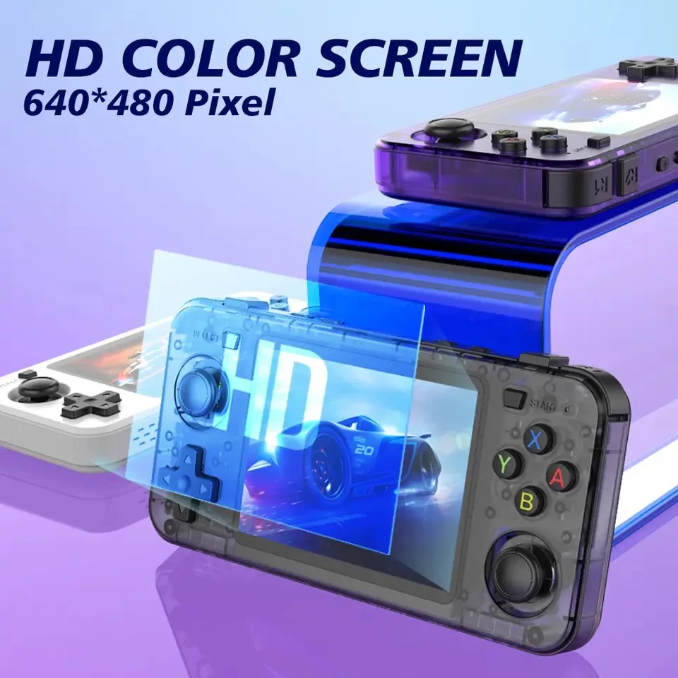 R36h console de jogos portátil sistema linux 3.5 ''tela ips portátil mini retro simulador de vídeo jogador jogo presente das crianças
