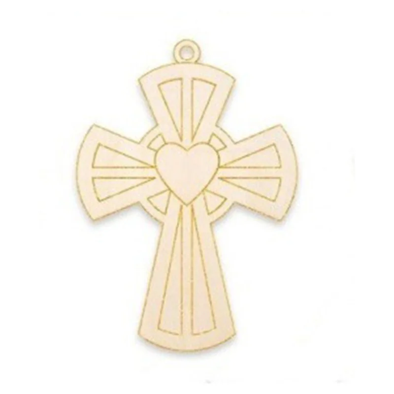 Excellenttqualityy-28PCS Croce in legno non finita Piccolo battesimo Croce Ciondolo Pittura per bambini fai da te Graffiti Home Party Decorat