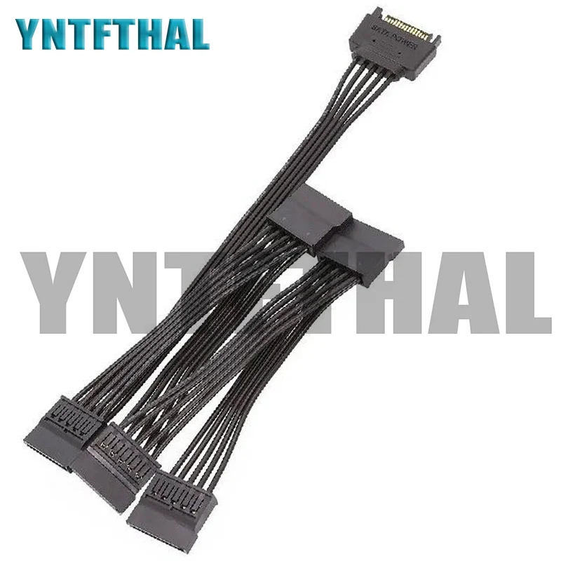 NEW 15 Pin 1 Male To 5 Female Splitter Extension Cable 1 To 5/8/10/12 Computer Hard  Interface