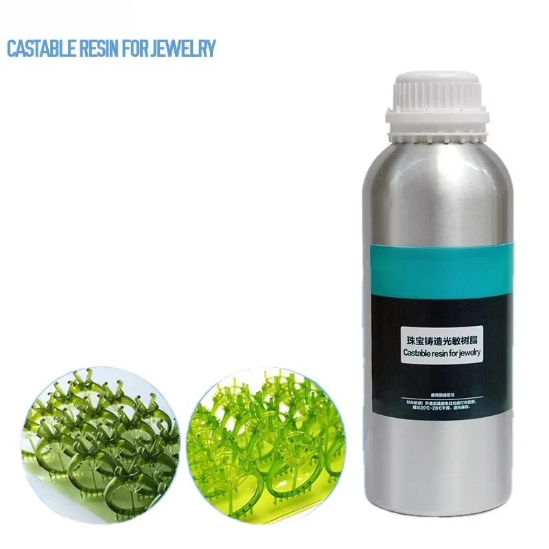 1KG Low Residue Castable Liquid UV Resin 405nm High Detail Jewelry Photopolymer Compatible All Desktop LCD DLP Printers