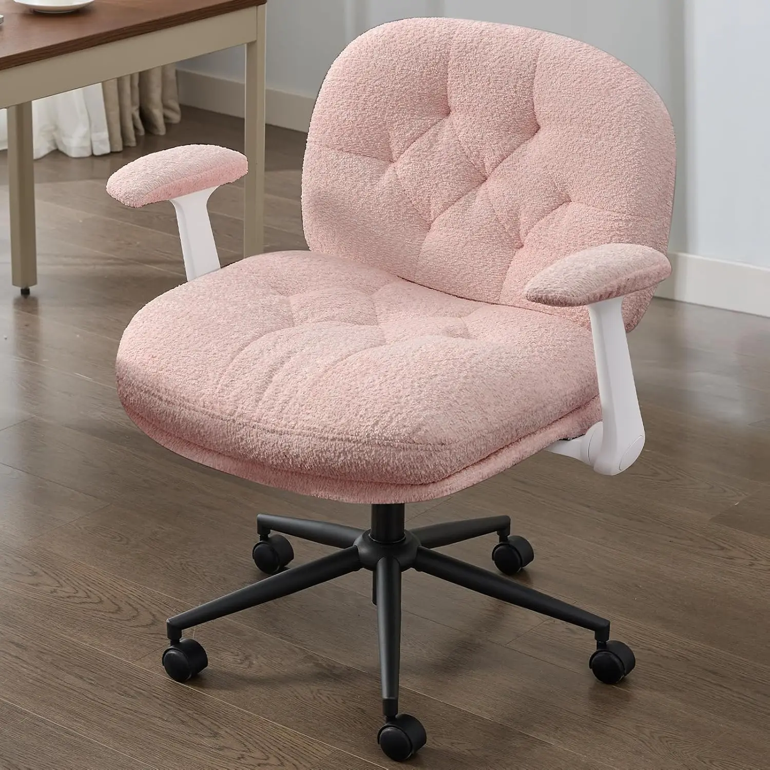 

Criss Cross Chair with Flip-up Armrests, Cross Legged Office Chairs with Wheels, Comfy Swivel Chairs with Wide Seat, Customized