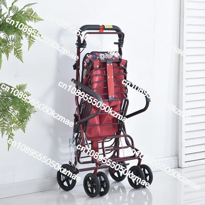 Suitable for the elderly scooter, portable folding shopping seat, can sit on four wheels to buy food