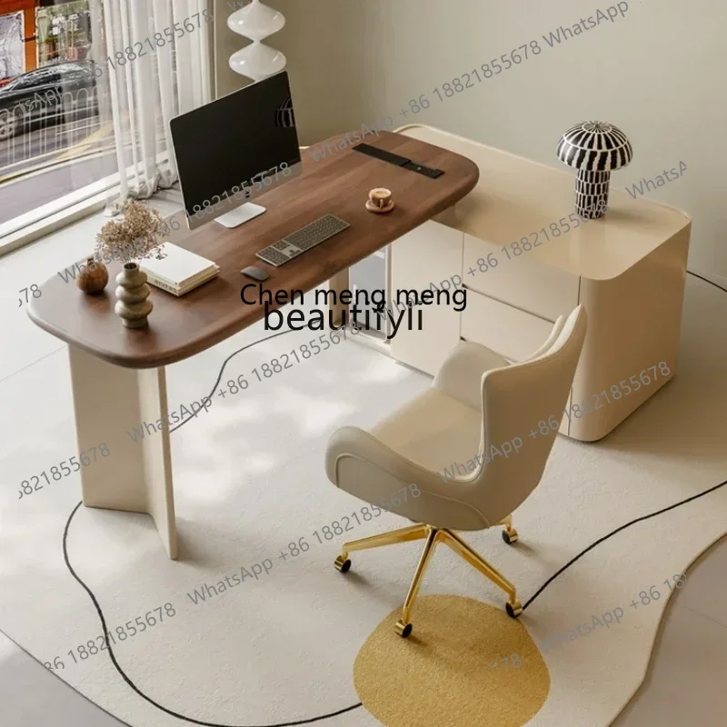 

xz1Desk Vintage Cream Style Light Luxury Modern Study Designer Home Office Computer Desk