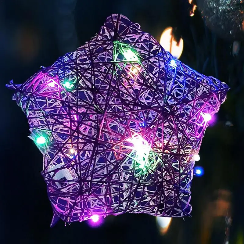 Linternas de Arte de cuerda de Three-Dimensional3D para niñas, juguetes de linterna redonda de estrella de corazón con bombillas LED, artes y manualidades