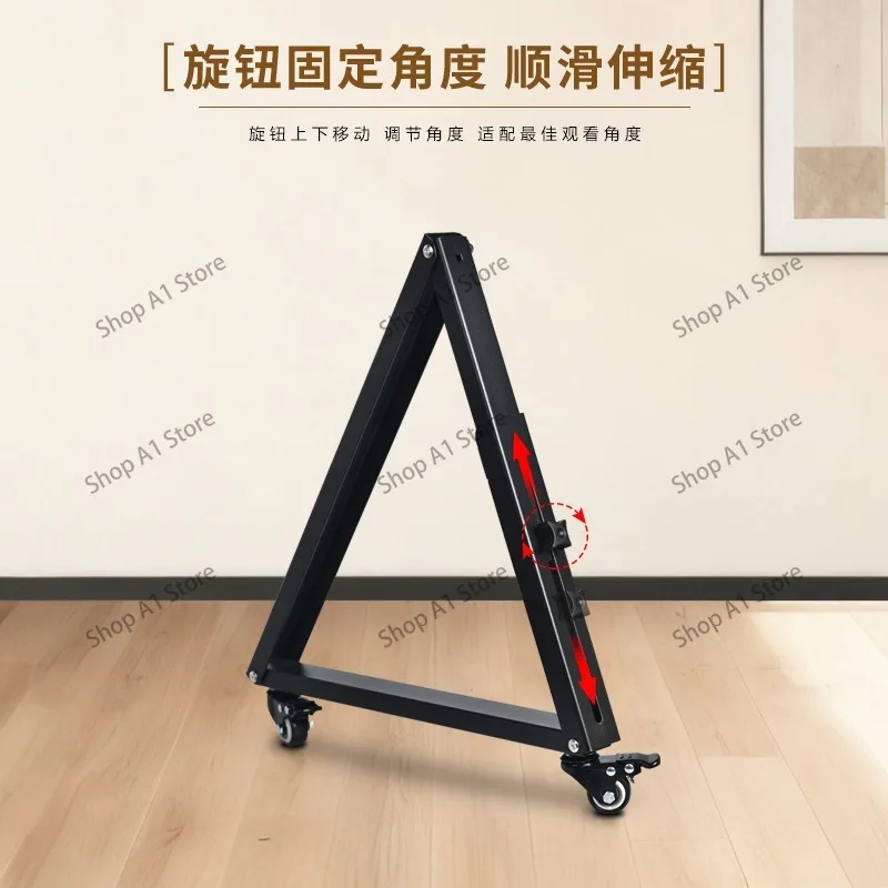 Universal Triangular Mobile TV Stand, Heavy Duty Large Tilt Bracket for 32-70" TV, Teleprompter & Return Monitor 3