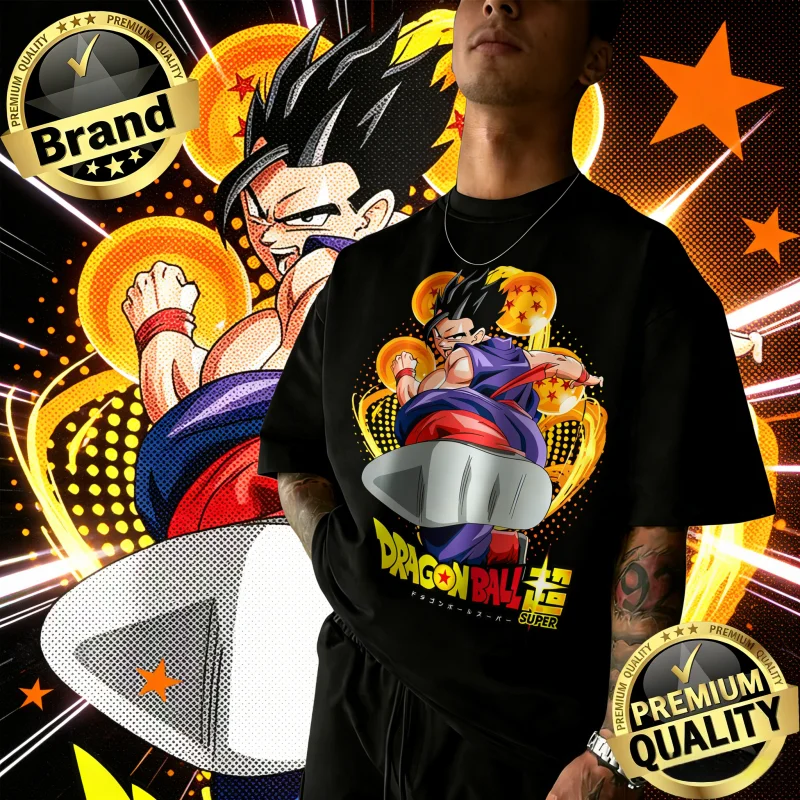 

Новая летняя футболка 2026 года в честь 40-летия Dragon Ball, с принтом Сон Гоку, 100% хлопок, аниме, увеличенный размер, повседневная уличная одежда, унисекс, Y2K