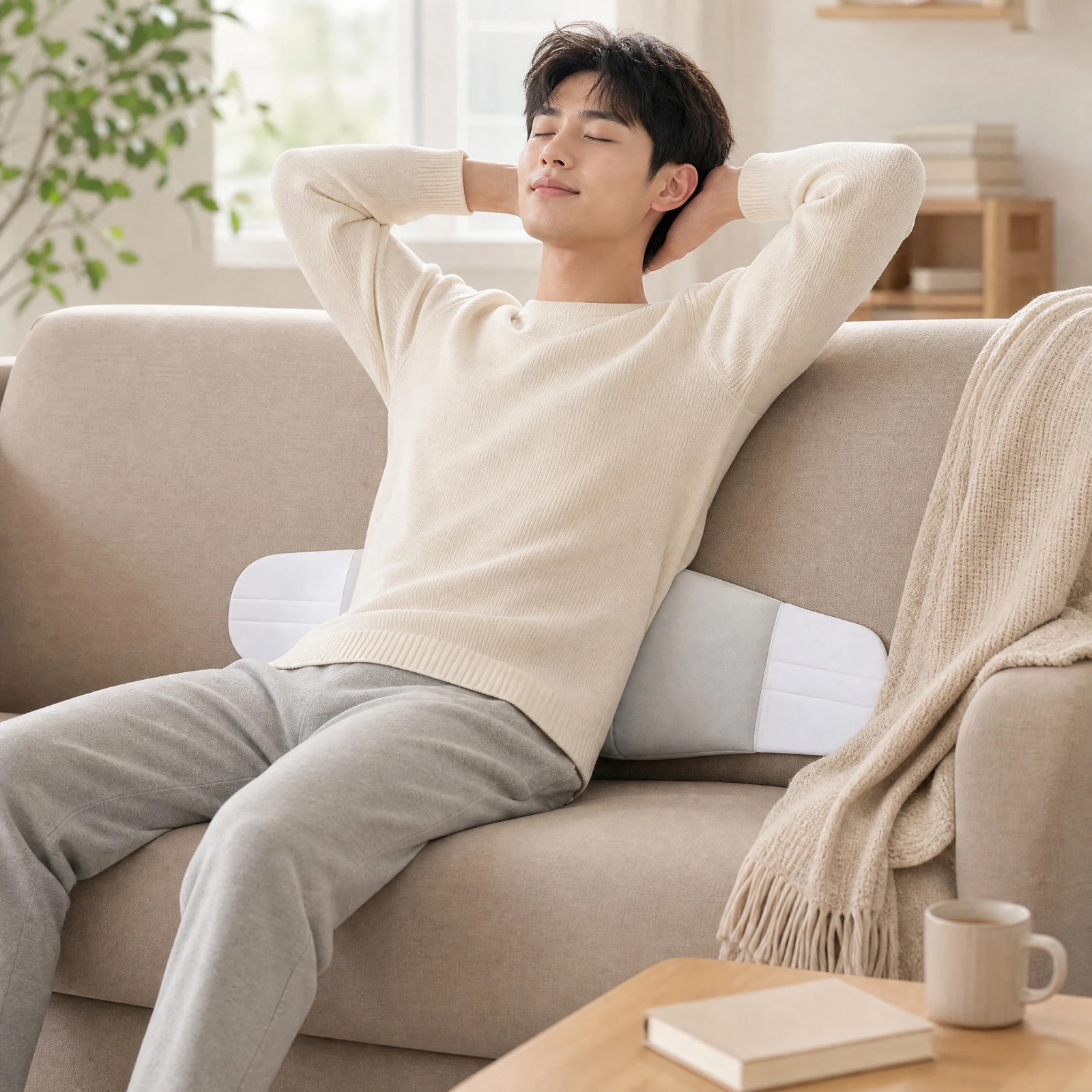 Encircling Sleep Waist Support Cushion Versatile Lumbar Cushion with Hook-and-Loop Closure Lower Back Pain Relief Pillow Elastic