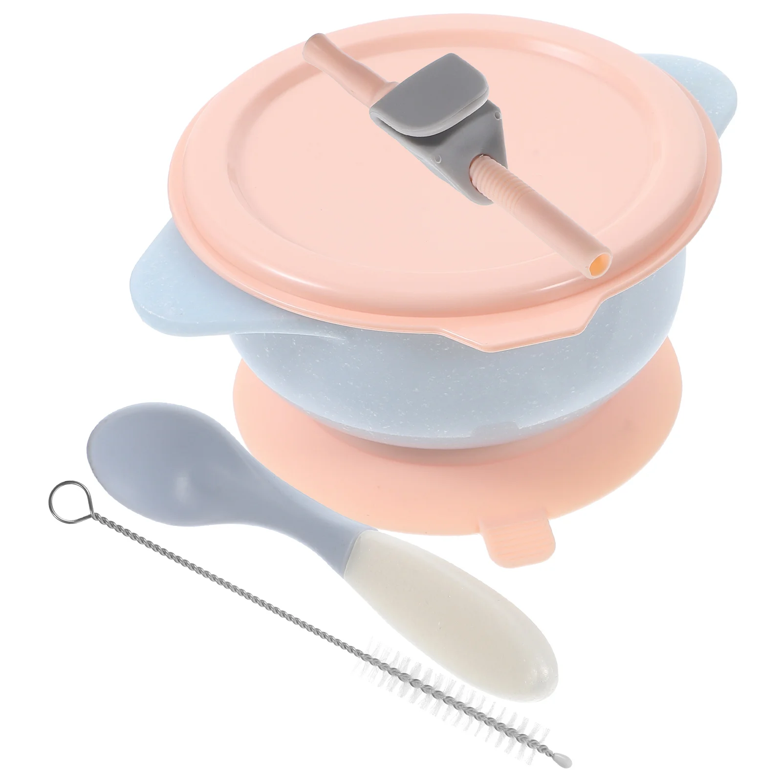 

Baby Bowl Set Lid Spoon Sucker Cartoon Toddler Food PP Bowls Anti fall Anti scald Yellow ange Feeding baby for baby