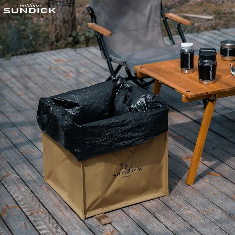 

Сумка для пикника SUNDICK, портативная корзина для хранения с веревкой, складной треугольный мусорный бак большой вместимости для кемпинга