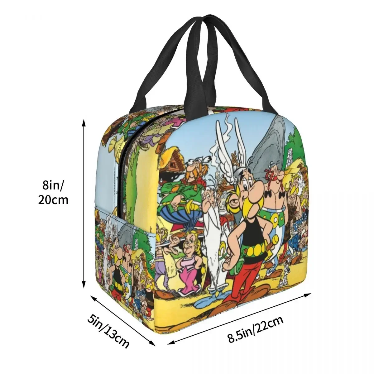 Anime Asterix And Obelix Lunch Bag Women Portable Cooler Thermal Insulated Lunch Box for School Office Outdoor Picnic Food Box