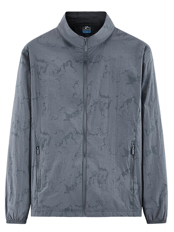 

Летняя мужская тонкая камуфляжная верхняя одежда из ледяного шелка с воротником-стойкой, быстросохнущая, дышащая, модная, для защиты от солнца