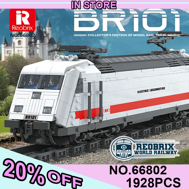 

REOBRIX 66802 MOC Germany BR101 Electric Locomotive Train Building Blocks Bricks Assembling Model DIY Toys for Boys Birthday