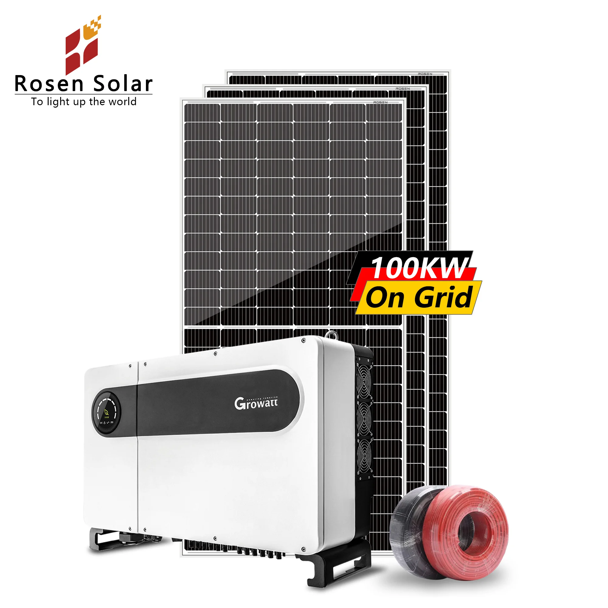 Renewable Energy on Grid Solar Power System Ground Installation Pv Solar 100kw 125kw 150kw 300kw System