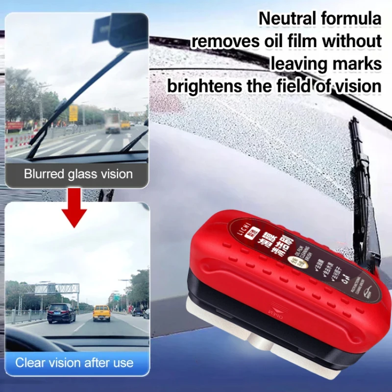 Car Glass Cleaning Brush Auto Glass Oil Film Remover Coating Front Glass Windshield Strong Oil Film Remover Fuzzy Windshield