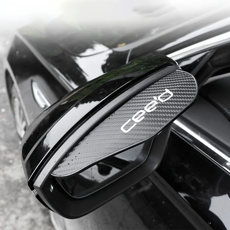2 pièces Pare-pluie universel pour rétroviseur de voiture, protection solaire en fibre de carbone pour KIA CEED
