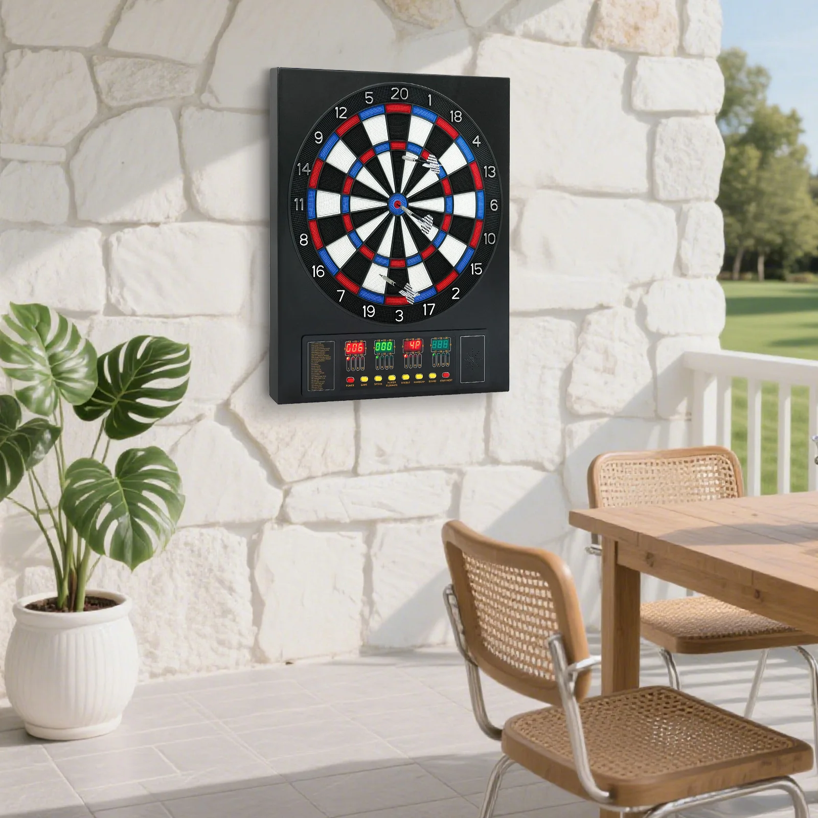 16-Player Electronic Dartboard, 27 Games & 243 Variations with Soft-Tip Darts, LED Scoreboard for Home/Office/Party