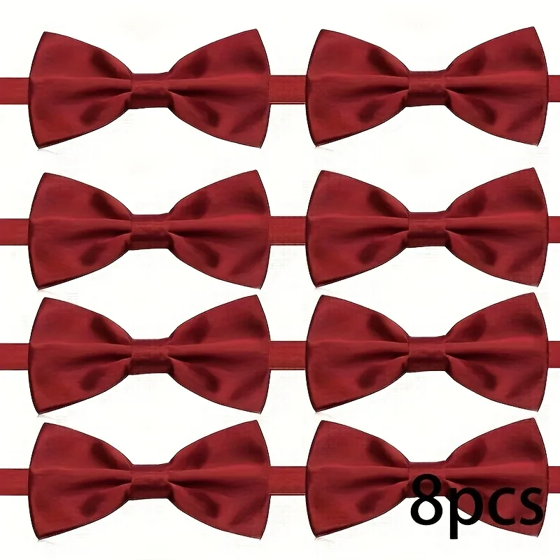 8Pcs/12Pcs Men's Burgundy Pre- - Men'S Formal Wear Bow Ties 评论和价格