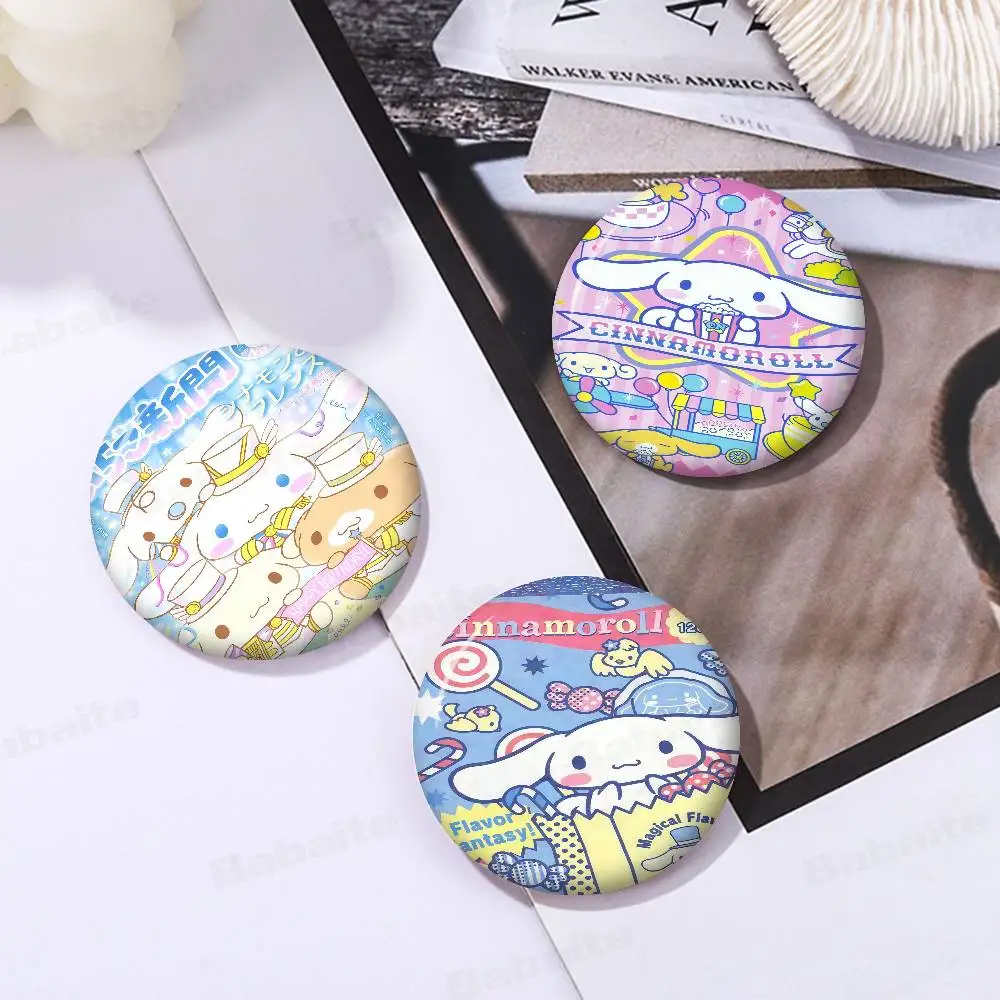 

Kawaii C-Cinnamoroll Cartoon Cute Soft Button Pin Round Metal Badge Lapel Pin Parts Gift Friends Kid Jewelry