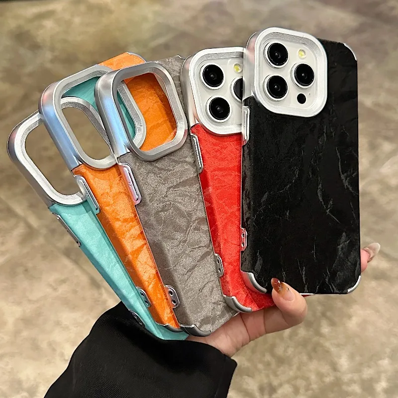 Snow Mountain Velvet Cloth Fabric Case for iPhone 16 15 14 Plus 13  Pro Max Shockproof Leather Aesthetic Matte Cover view 3