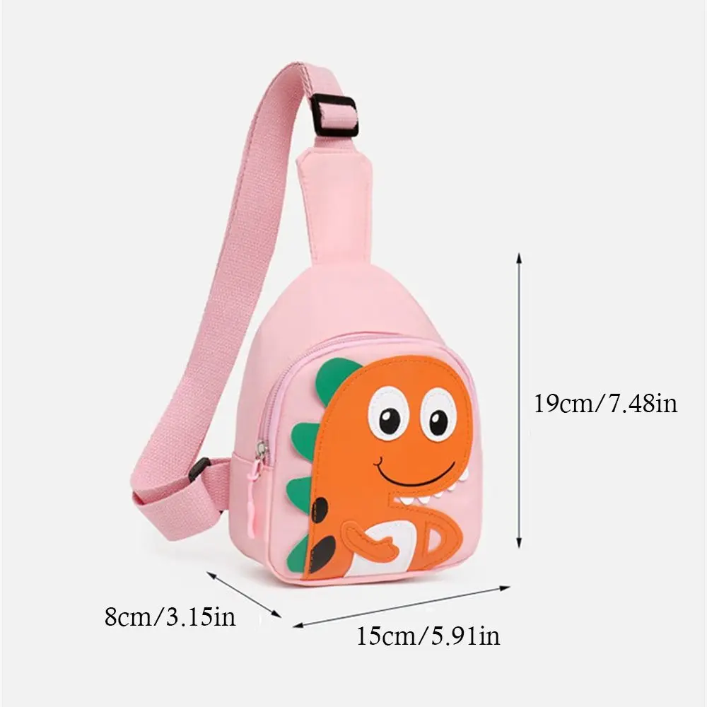 Small Toddler Shoulder Bags Cute Mini Cartoon Dinosaur Chest Bag Nylon Cross-body Bag for Baby