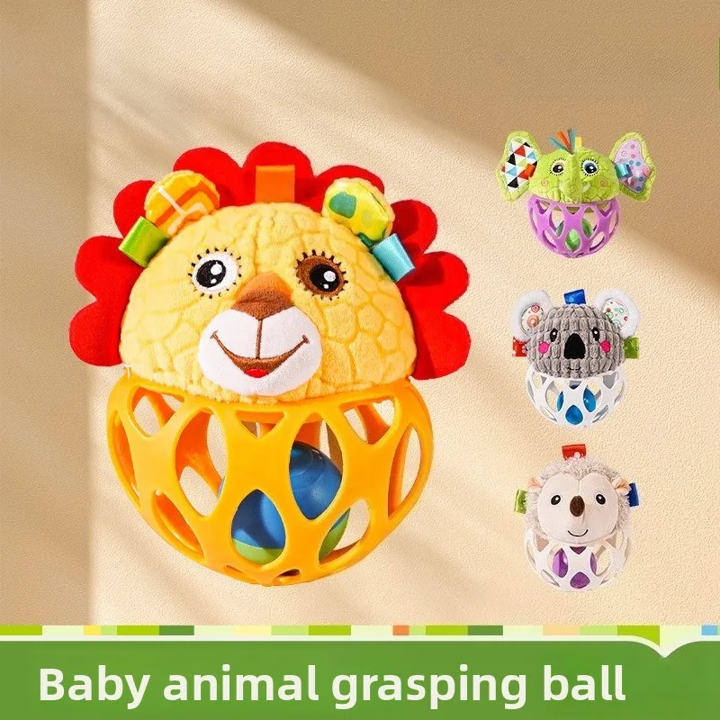 Boule à main animale, boule à trou de jouet pour bébé, balle souple en silicone pour formation à la perception tactile pour bébé