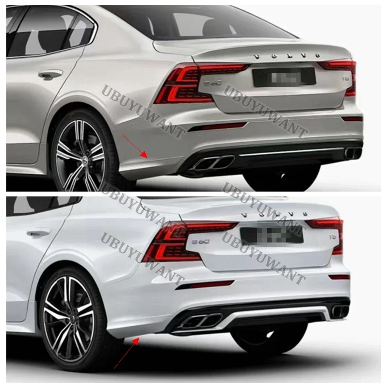 3 Pcs ABS REAR BUMPER TRUNK LIP SPOILER DIFFUSER For VOLVO S60 V60 (ONLY FOR SPORT STYLE) 2021 2022 2023 2024