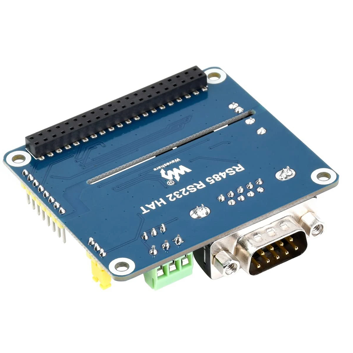 Waveshare Isolated RS485 RS232 Expansion HAT for Raspberry Pi 4B/3B+/3B/2B, SPI Control, Onboard Protection Circuits