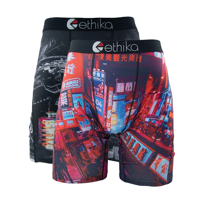 ETHIKA 2 قطعة الرجال boxershorts شبكة تنفس المنشعب رجل سراويل الرجال السروال الملابس الداخلية حجم كبير الرجال الملاكمين ملخصات جذوع