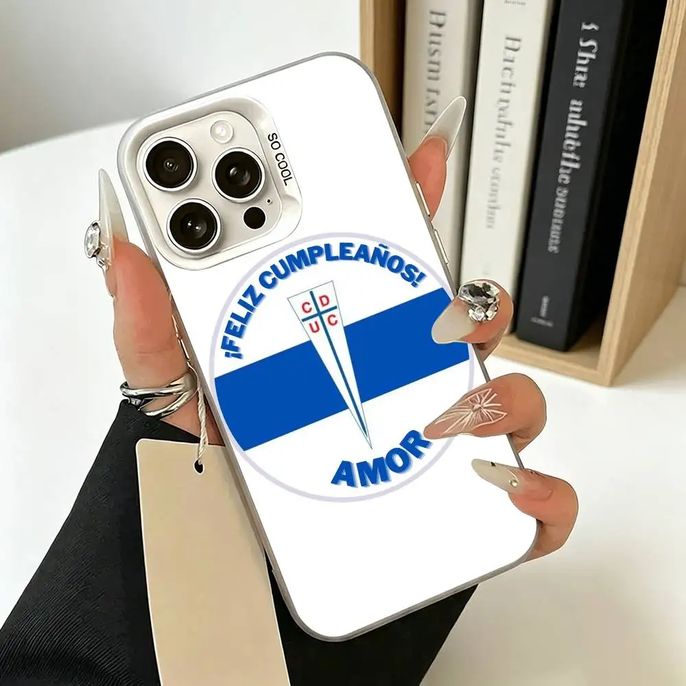 Прочный чехол для телефона Universidad Catolica-a iPhone 11 12 13 14 15 16 17 Pro Max Plus белый серебристый