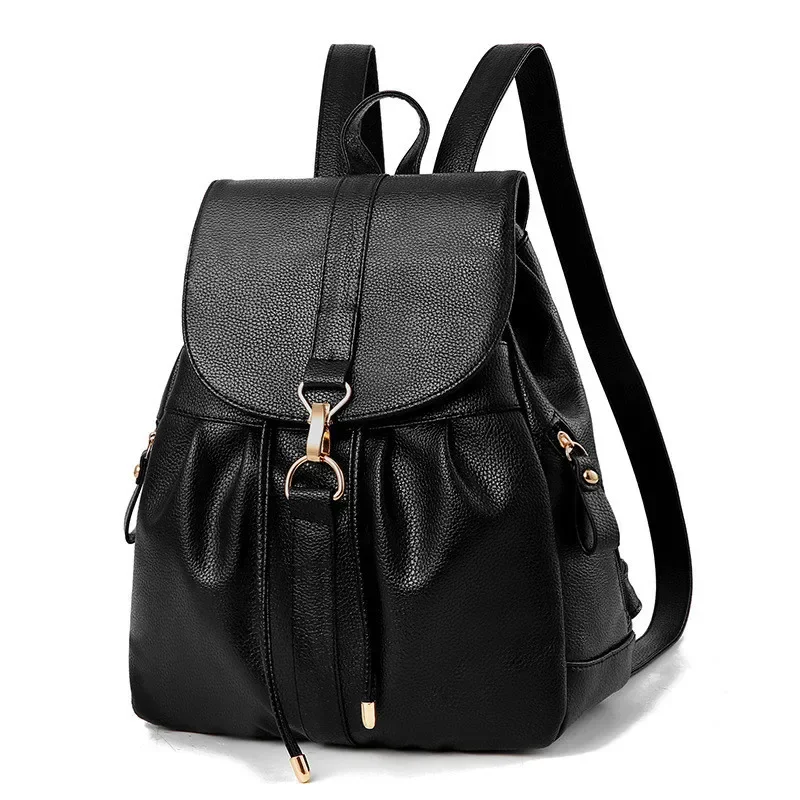 2025 NewWomen's PU Leather Travel Shoulder Bag Girl Multifunctional School Backpack for Women AA