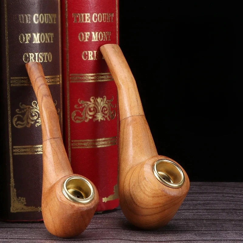 

1pcs Solid Wood Classic Pipe Smoking High Quality New Design Wood Tobacco Pipe Free Smoke Smoking Accessories