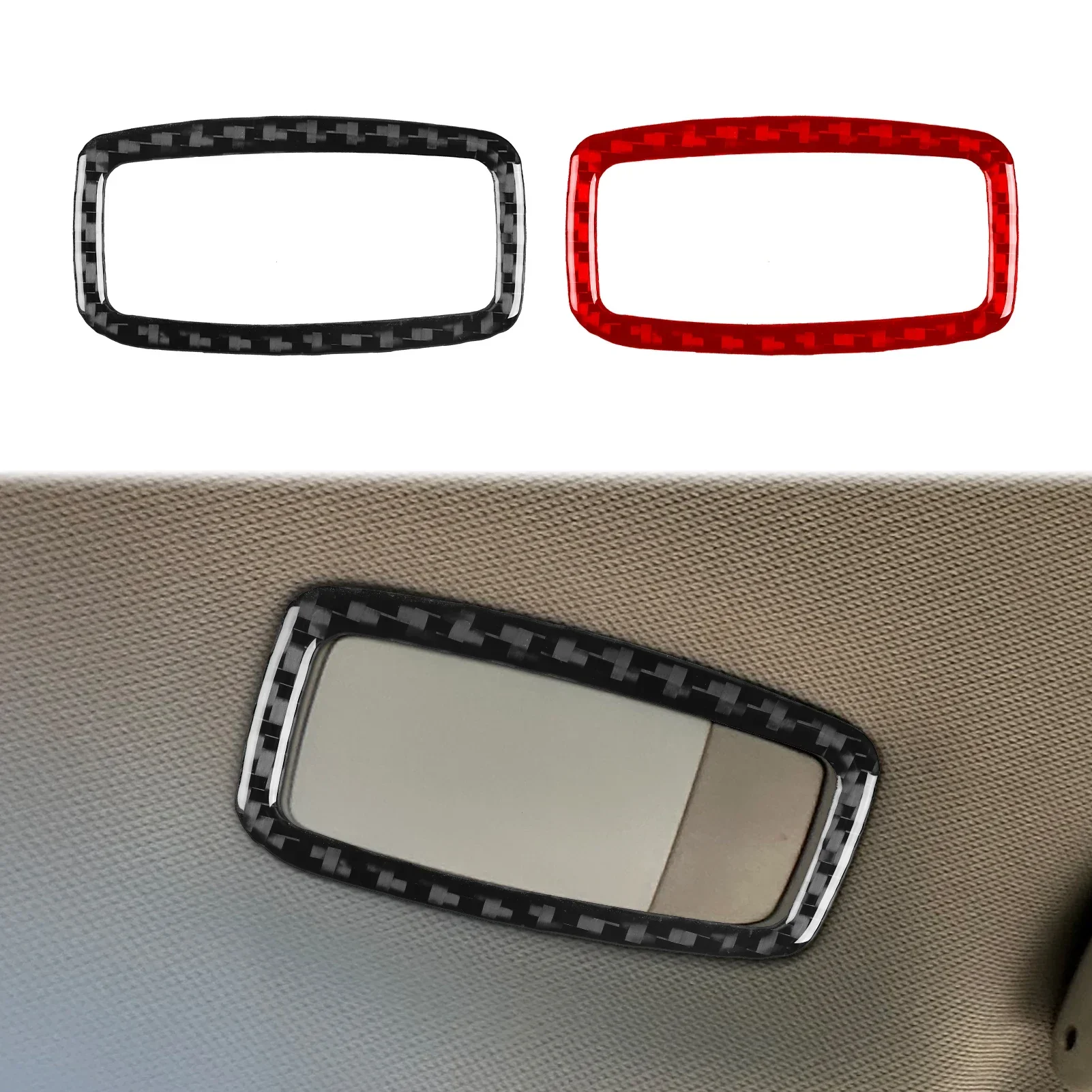 For Infiniti Q50 2014——2020 Real Carbon Fiber Car Rear Readling Light Roof Lamp Frame Cover Trim Sticker Decorative Accessories