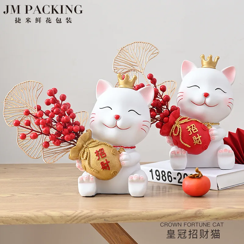 Lucky Ornament Wholesale Spring Festival Light Luxury Living Room Desktop Decoration New Year Flower Blessing Bucket