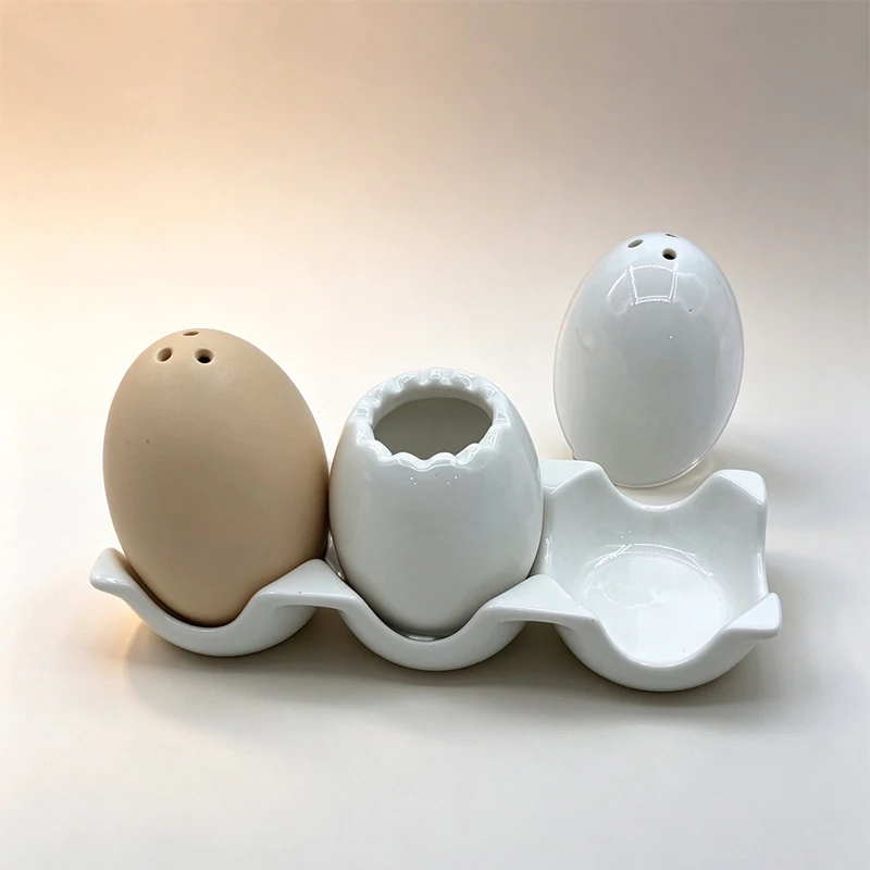 Egg Shaped Ceramic Spice Jar Kitchen Decorative Seasoning Bottle Pepper Condiment Container for Home Table Decor