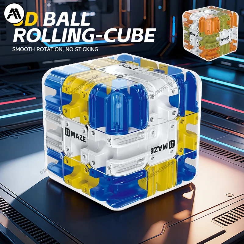 Jeu de labyrinthe 3D à billes : casse-tête logique et jouet anti-stress, défi créatif de cube 3x3