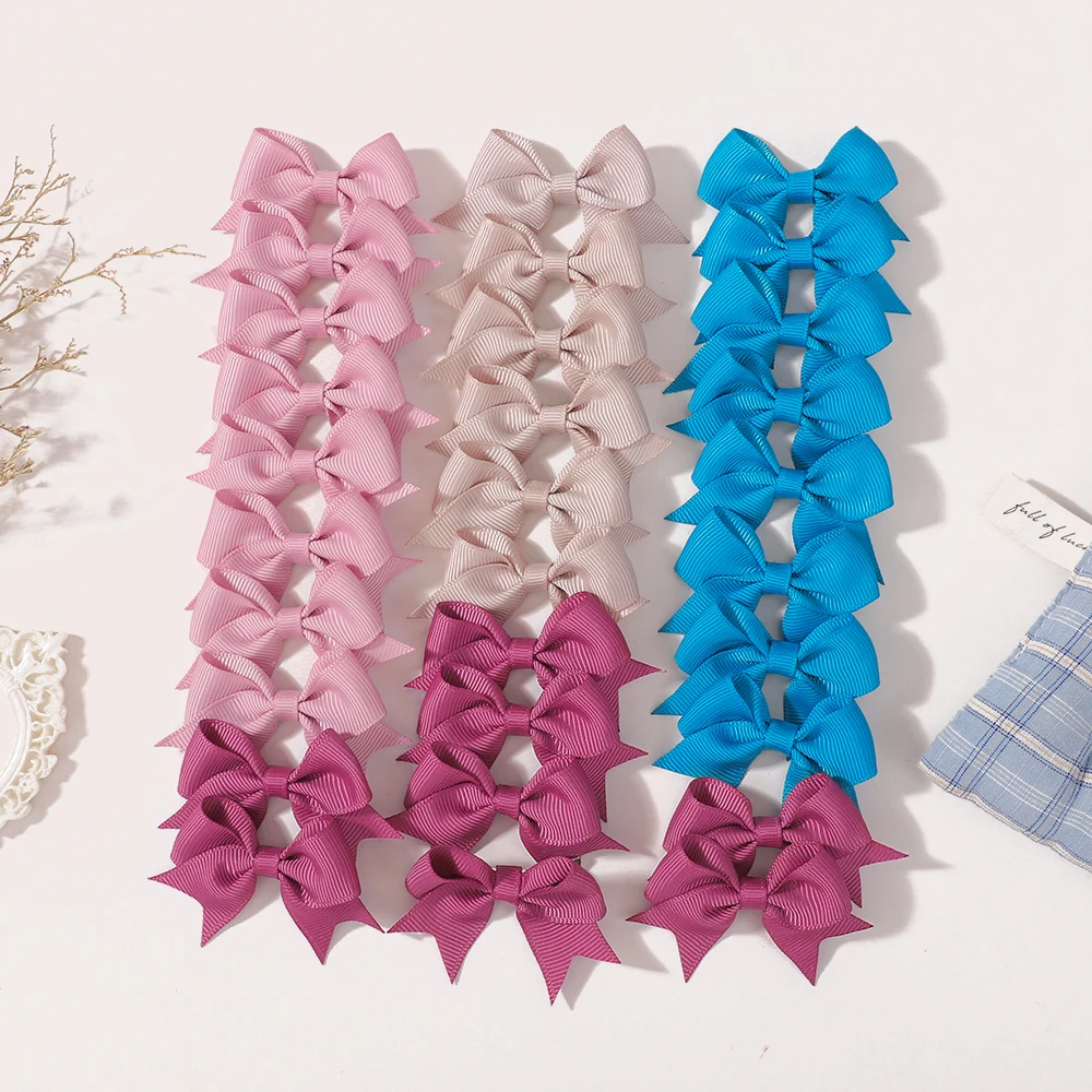 

20 шт./компл., красочные заколки для волос из хлопка и льна с бантом из сплава, набор милых аксессуаров для волос принцессы ручной работы для девочек, подарок