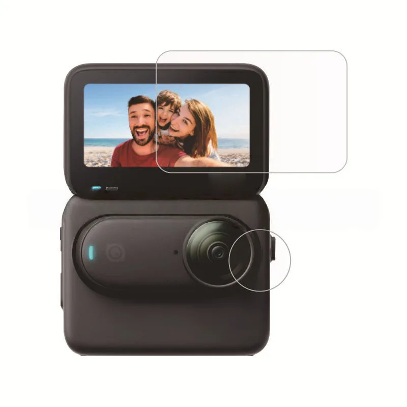 For Insta360 GO 3S Tempered Glass Screen Lens Protector Anti-scratch HD Clear Bubble-Free Ultra-Thin Shockproof Action Camera Ac