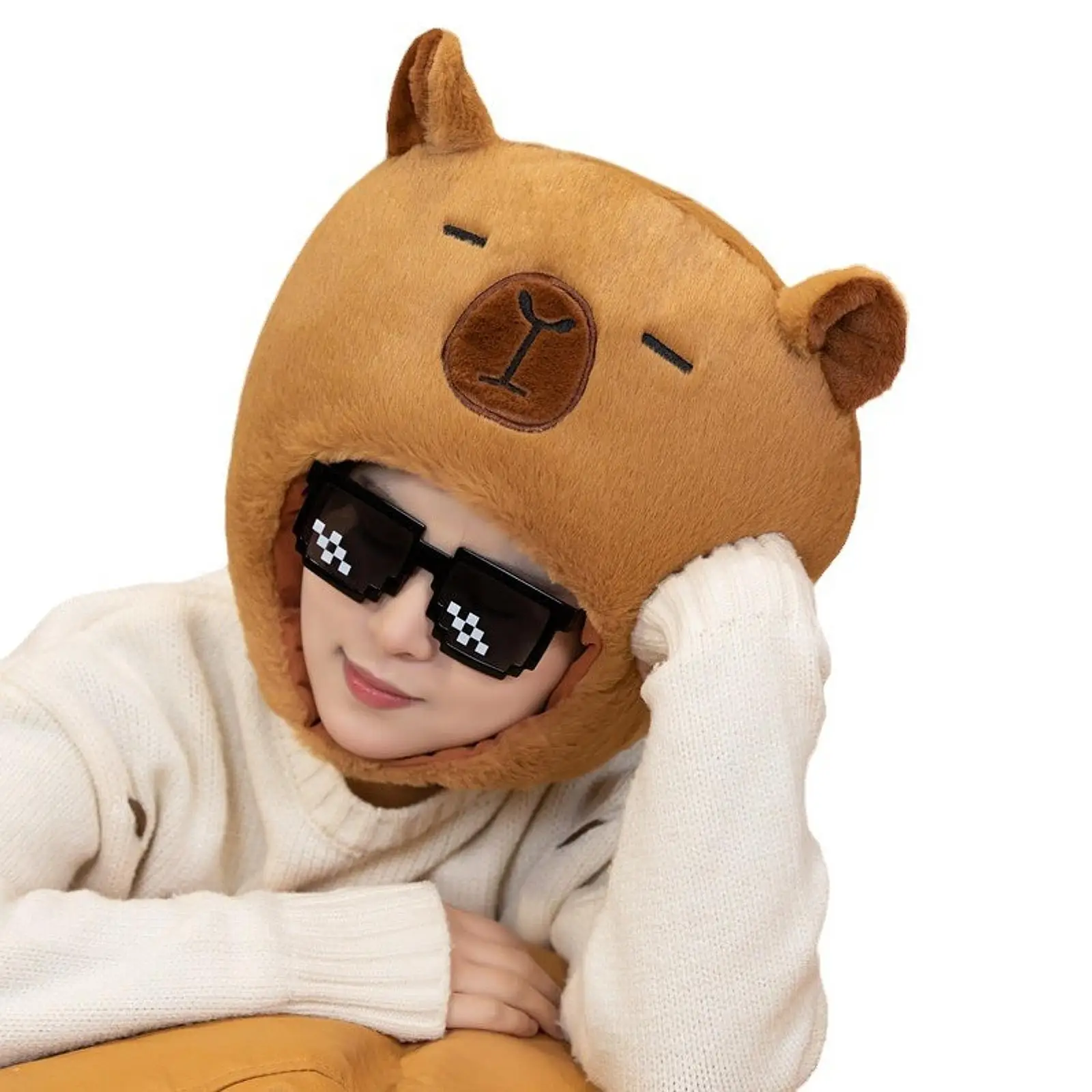 

Capybara Hat Headdress Novelty Costume Cap for Birthday Halloween Festival
