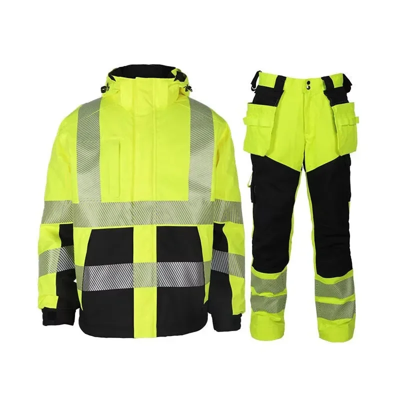 Men's Outdoor High Visibility Work Safety High Visibility Reflective Waterproof Worker Safety Jacket