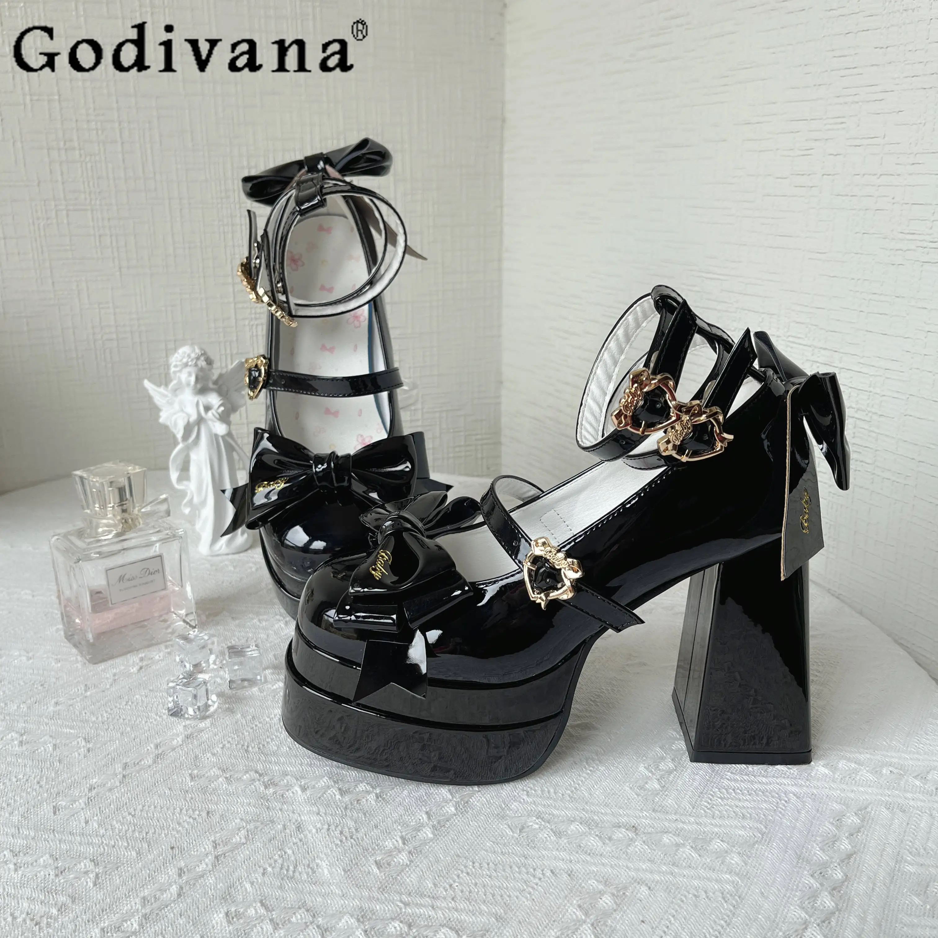 

Женские летние туфли-лодочки в стиле Лолиты на высоком каблуке в японском стиле, милые туфли-лодочки с круглой головкой, женские туфли на платформе с надписью Love Letter