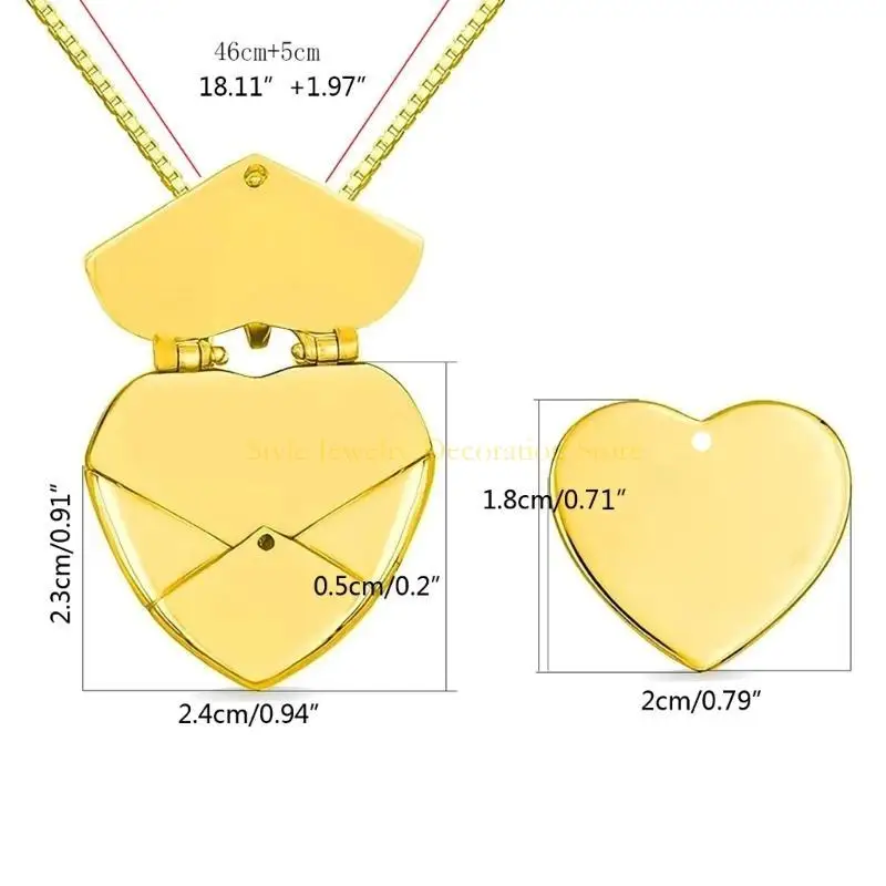 D46e عبارة حب خطاب قلادة قلادة قلادة قلادة قلادة القلب #6