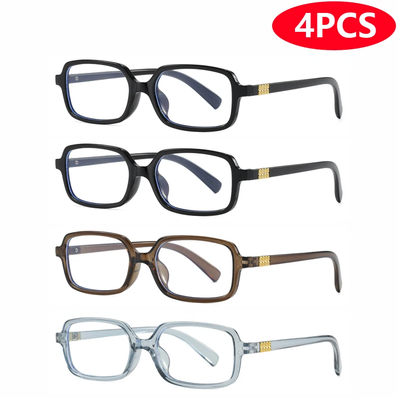 

4pcs Small Square Eyeglasses Frame Sets Women Outdoor Eyewear Luxury Minimalist Design Retro Eyeglasses UV400 Glasses Unisex