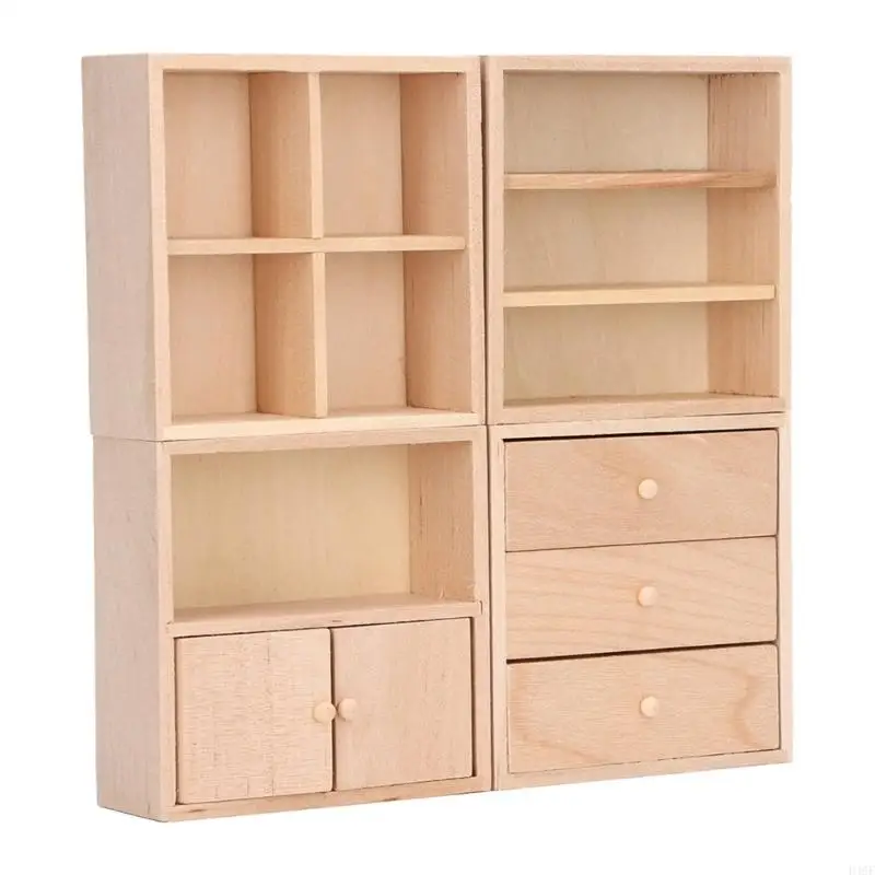 

Miniatures Bookcase Model House Display Shelf Realistic Furniture