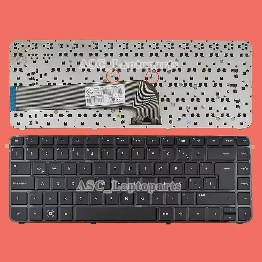 Teclado Español Latino para HP Pavilion, nuevo teclado para HP Pavilion DV4-3000, serie 650470-161, 659298-161, 641761-161, V125626ak1, marco negro, Blac