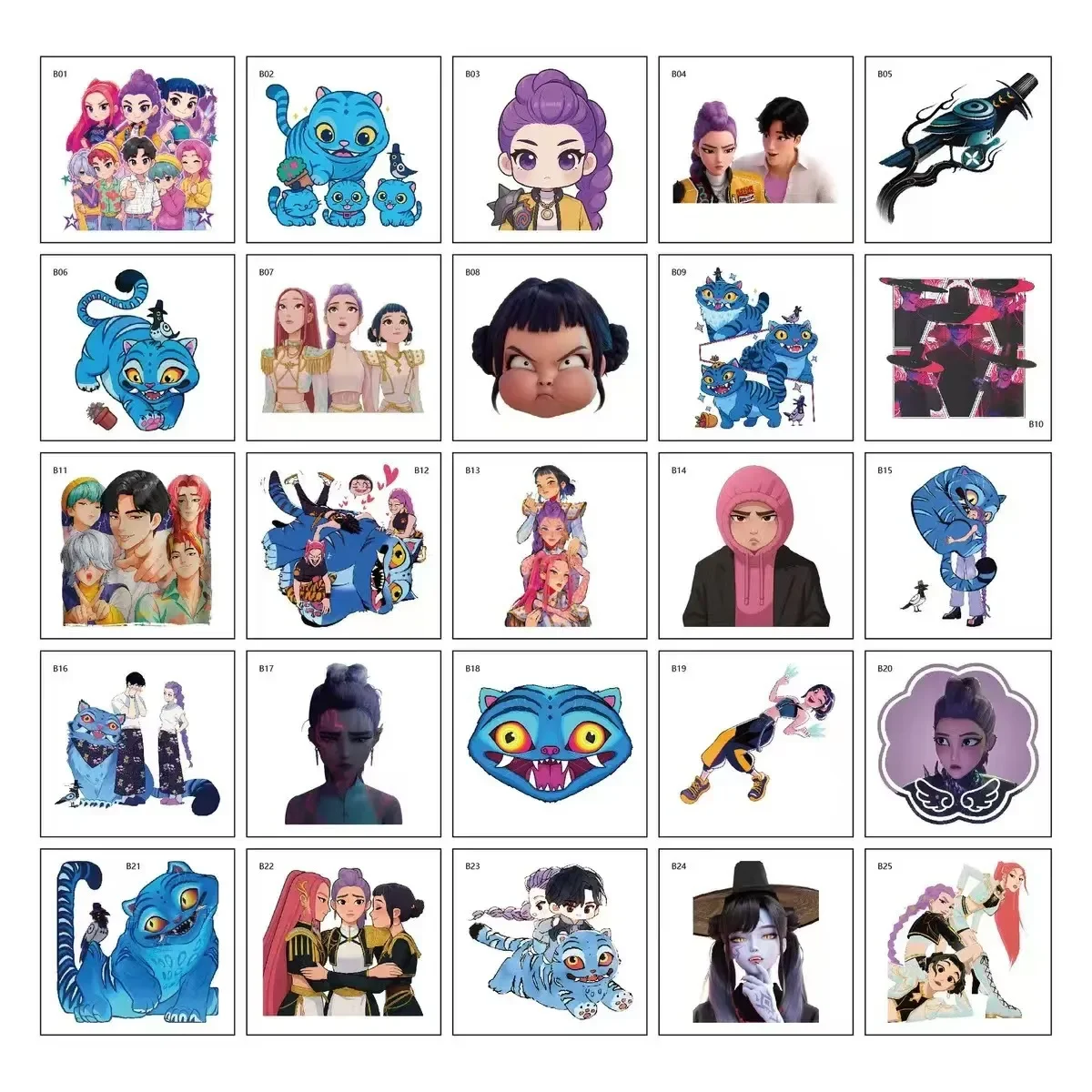 2026 HOT 25/50pcs Cute cartoon anime Temporary Tattoo Sticker Rumi Cute Waterproof Tattoo For Birthday Party Gift