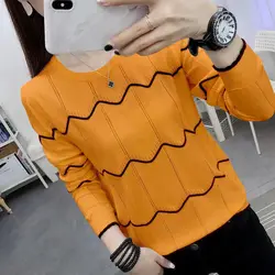 Spring Autumn Round Neck Elegant Fashion Knitted Pullovers for Women 2022 New Oversized All-match Women's Clothing Korean Top