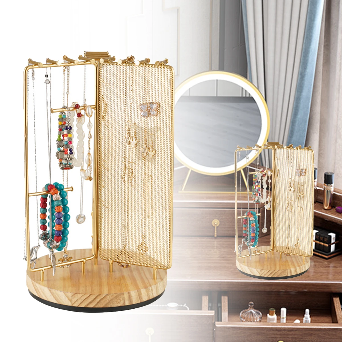 

Detachable Turntable Display Stand Earrings Rotating Display Stand Hair Accessories Hairpin Necklace Bracelet Display Stand