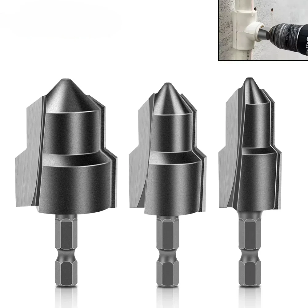 

Step Drill Bit for PPR Pipe Connections - Carbide Hex Shank 20/25/32mm | Full Open Process Tool Kit 1-3Pcs