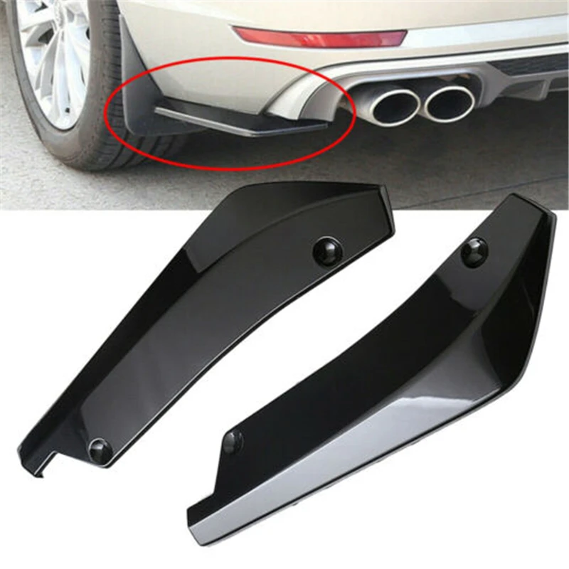 2Pcs Car Rear Bumper Spoiler Lip Diffuser Splitter Universal For Honda Civic Accord/VV Golf PP Safety Anti-Scratch Protector