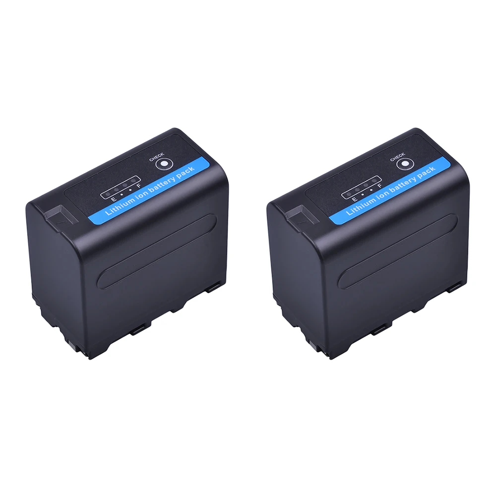 2Pcs 7.2V 7200mAh NP-F970 NP-F960 Camera Batteries with LED Power Indicator for Sony NP-F970NP F960 NP-F770 Batteria